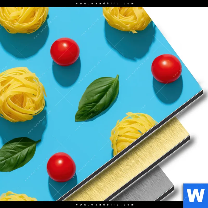 Aluminiumbild gebürstet | Bella Pasta Pop | Quadrat