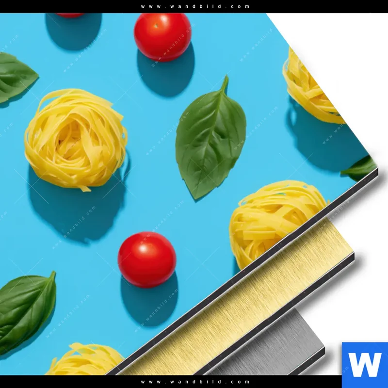 Aluminiumbild gebürstet | Bella Pasta Pop | Hochformat