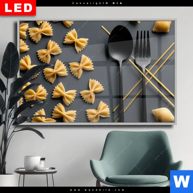 Wechselmotiv Acrylglas Canvalight® DIA | Pasta – Stilvoll serviert | Querformat