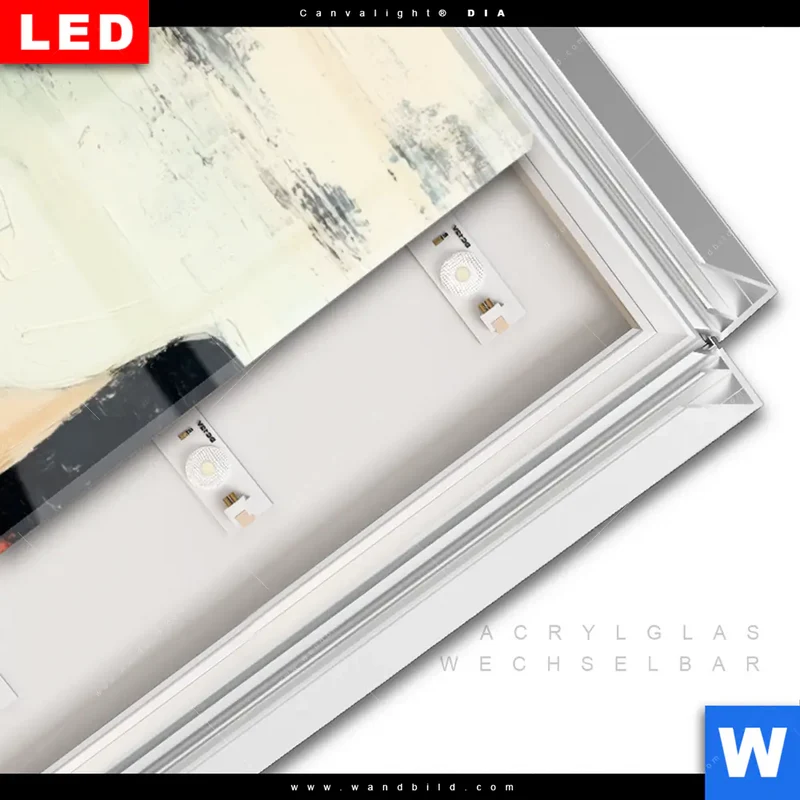 Leuchtbild Acrylglas Canvalight® DIA | Dame mit roten Tulpen | Panorama