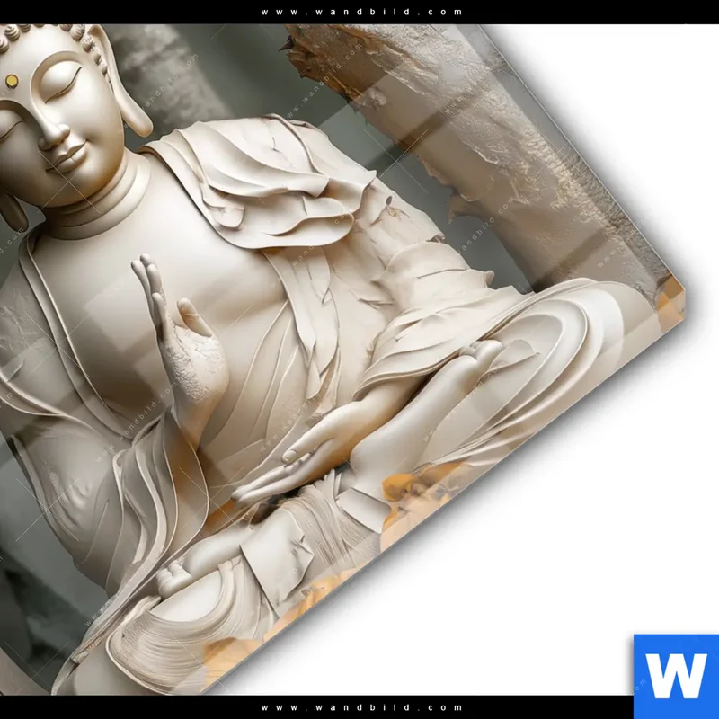 Acrylglasbild | Buddha – Harmonie im Wald | Rund