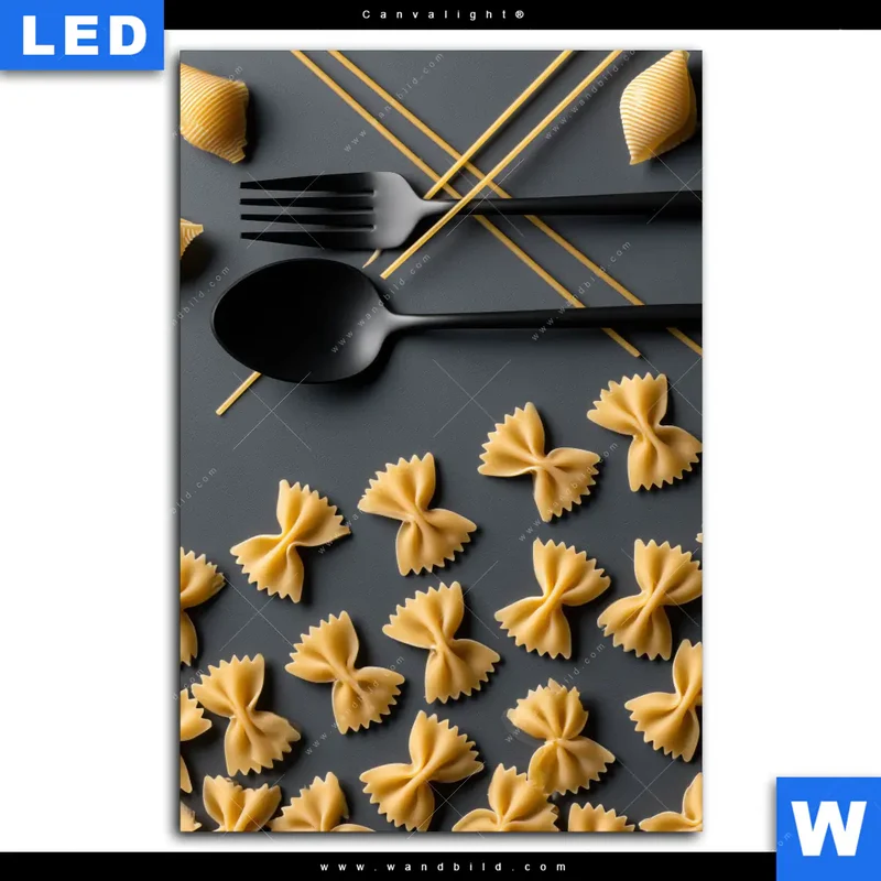 Canvalight® Leuchtbild | Pasta – Stilvoll serviert | Hochformat