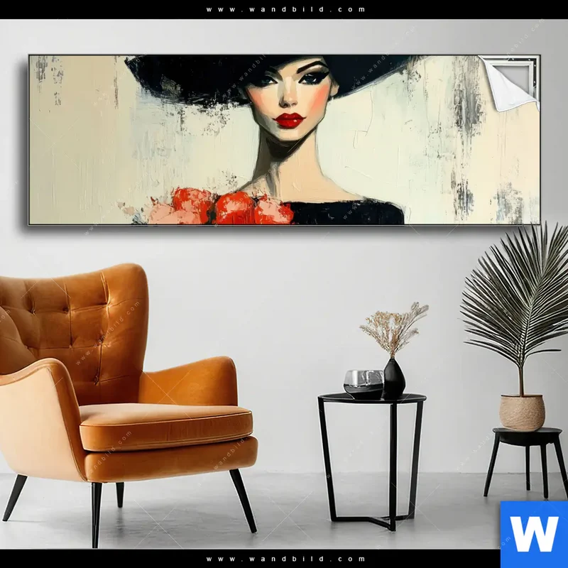 Spannbild | Dame mit roten Tulpen | Panorama