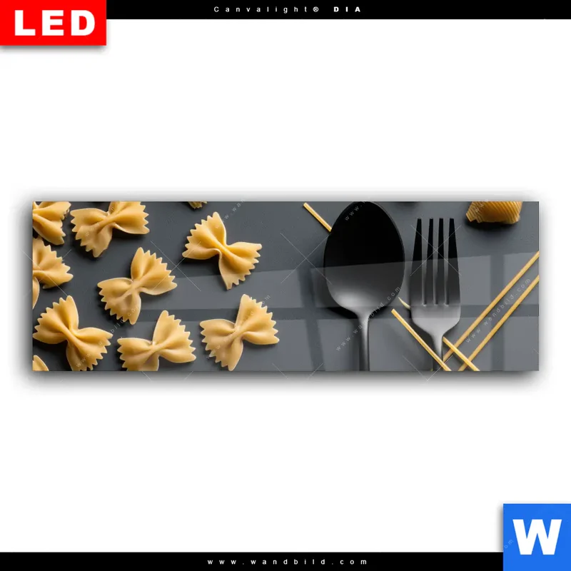 Wechselmotiv Acrylglas Canvalight® DIA | Pasta – Stilvoll serviert | Panorama