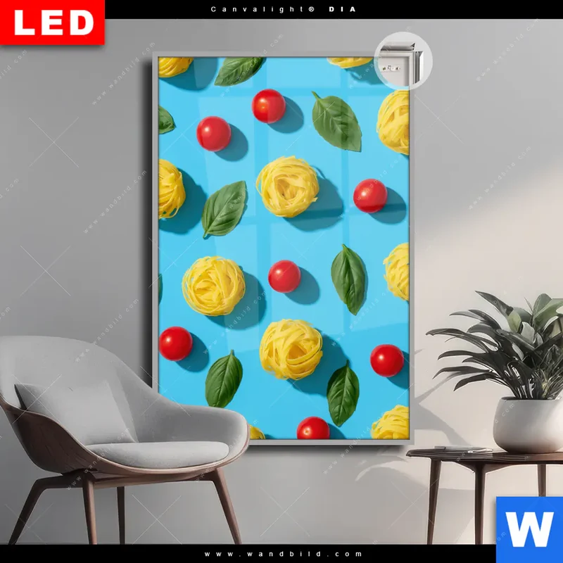 Leuchtbild Acrylglas Canvalight® DIA | Bella Pasta Pop | Hochformat