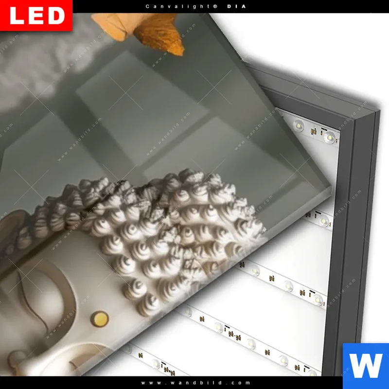 Wechselmotiv Acrylglas Canvalight® DIA | Buddha – Harmonie im Wald | Schmal
