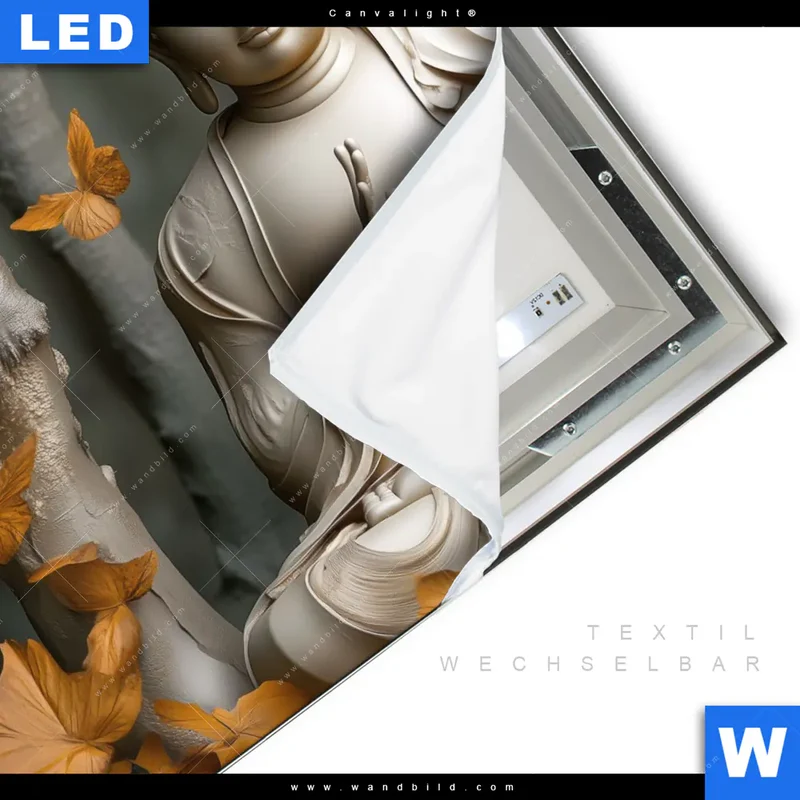 Canvalight® Leuchtbild | Buddha – Harmonie im Wald | Quadrat