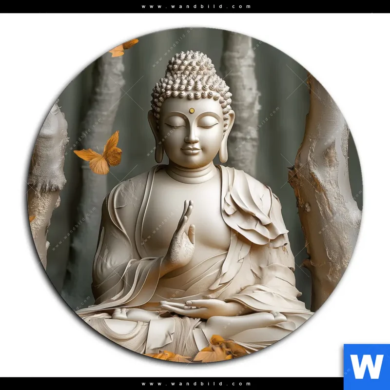 Alu-Dibond Bild | Buddha – Harmonie im Wald | Rund