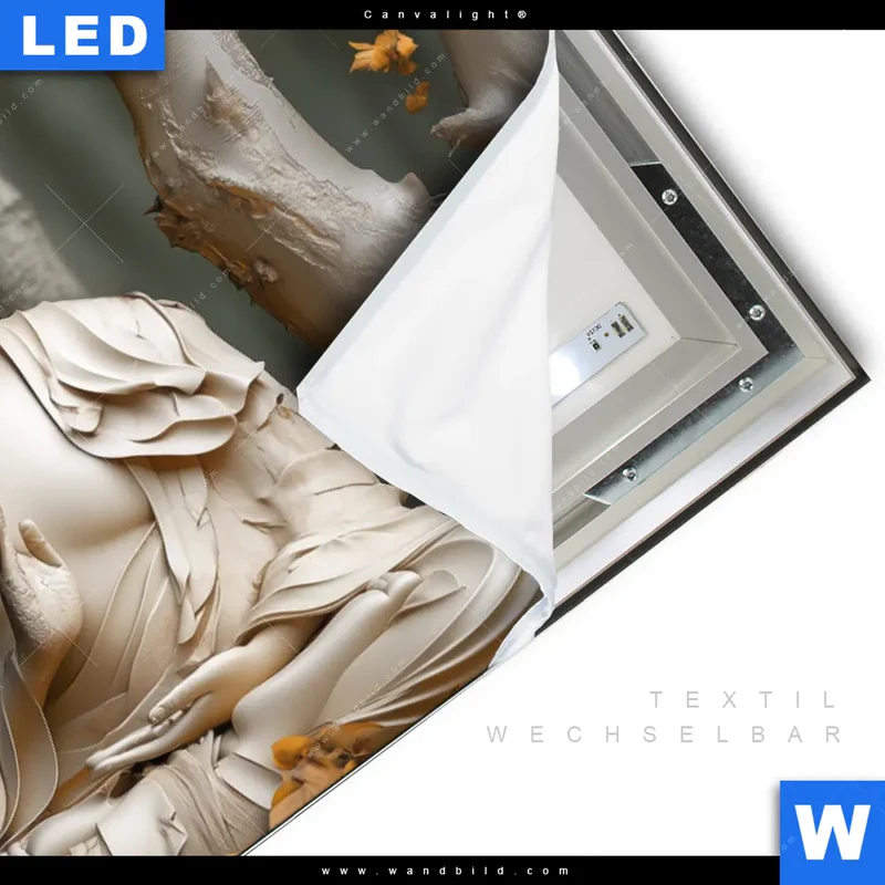 Canvalight® Leuchtbild | Buddha – Harmonie im Wald | Querformat