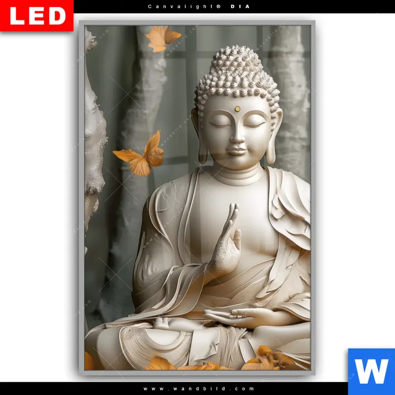 Leuchtbild Acrylglas Canvalight® DIA | Buddha – Harmonie im Wald | Hochformat