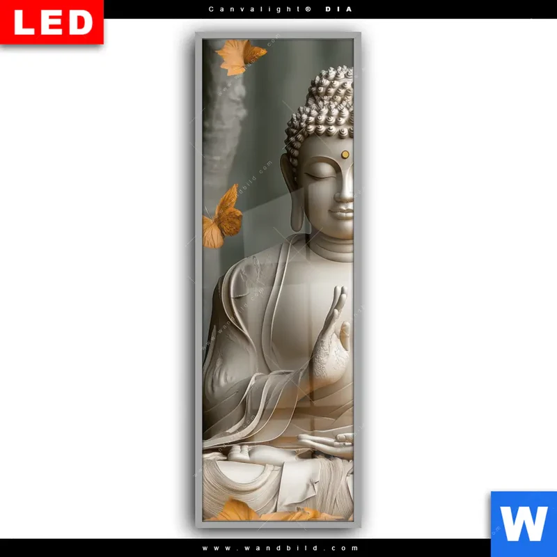 Leuchtbild Acrylglas Canvalight® DIA | Buddha – Harmonie im Wald | Schmal
