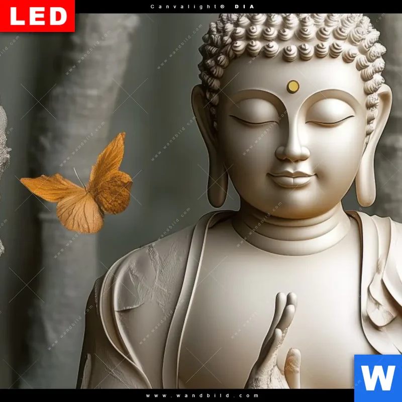 Leuchtbild Acrylglas Canvalight® DIA | Buddha – Harmonie im Wald | Schmal