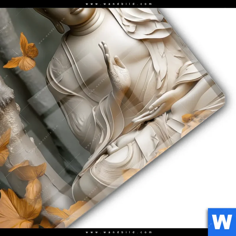 Acrylglasbild | Buddha – Harmonie im Wald | Quadrat