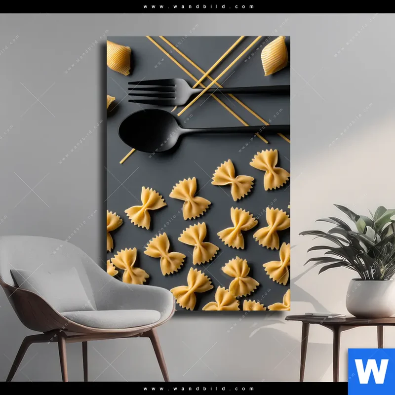 Leinwandbild | Pasta – Stilvoll serviert | Hochformat