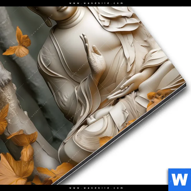 Alu-Dibond Bild | Buddha – Harmonie im Wald | Quadrat