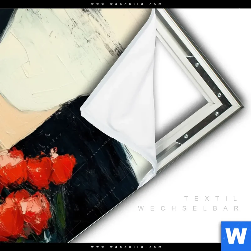Spannbild | Dame mit roten Tulpen | Querformat