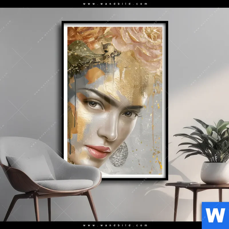Poster | Frau mit floraler Krone | Hochformat