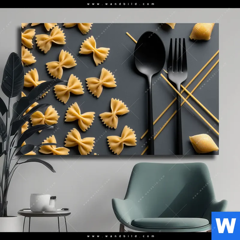 Leinwandbild | Pasta – Stilvoll serviert | Querformat