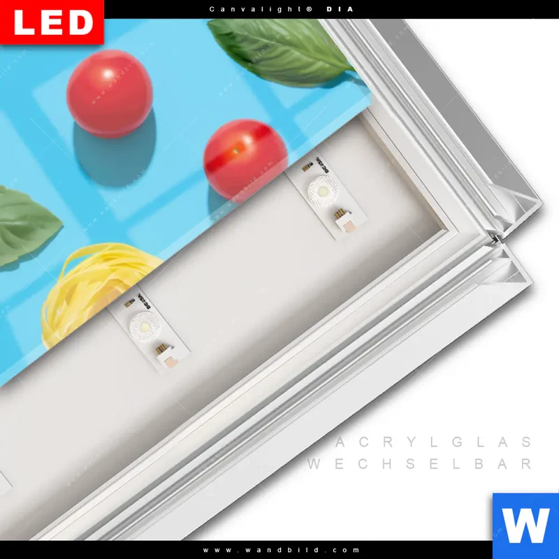 Leuchtbild Acrylglas Canvalight® DIA | Bella Pasta Pop | Schmal