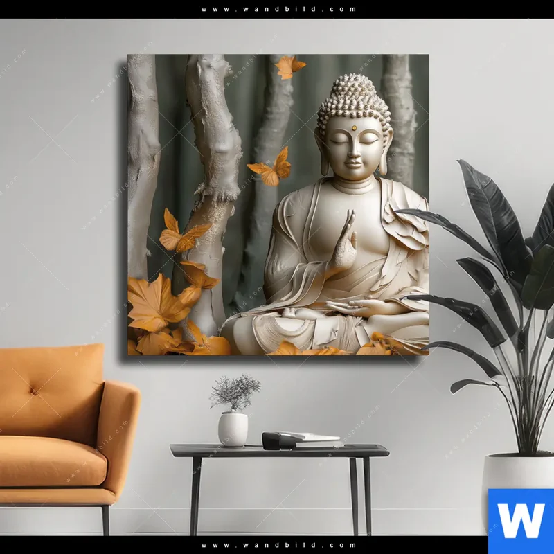 Leinwandbild | Buddha – Harmonie im Wald | Quadrat