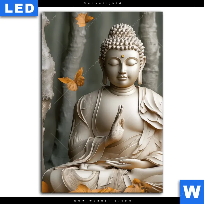 Canvalight® Leuchtbild | Buddha – Harmonie im Wald | Hochformat