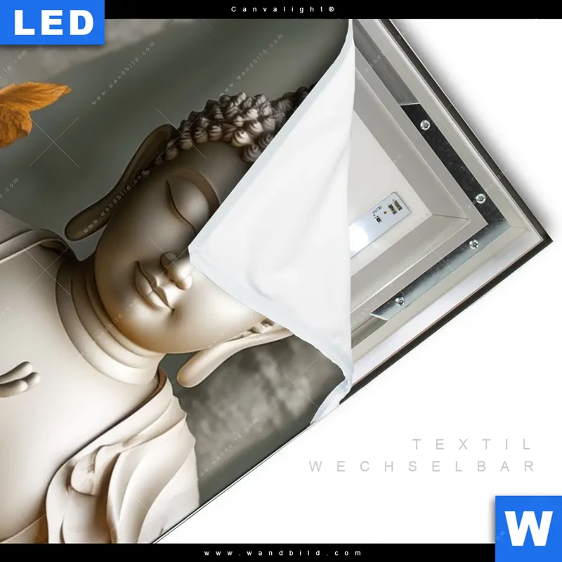 Canvalight® Leuchtbild | Buddha – Harmonie im Wald | Hochformat