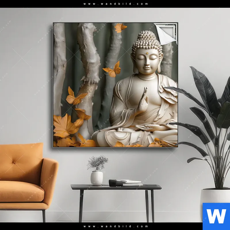 Spannbild | Buddha – Harmonie im Wald | Quadrat
