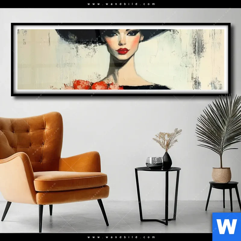 Poster | Dame mit roten Tulpen | Panorama
