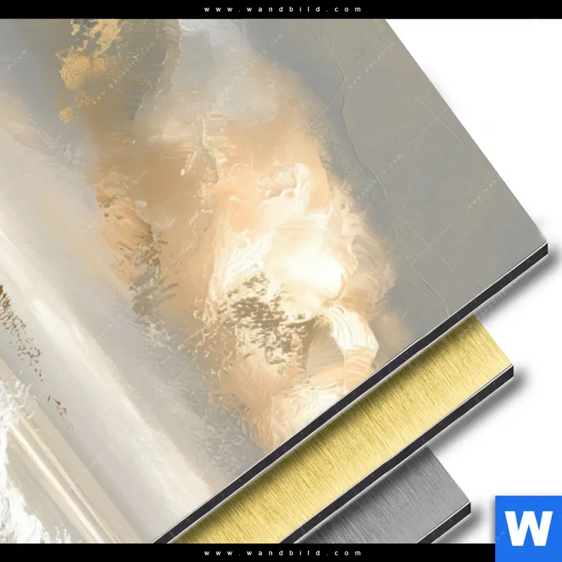 Aluminiumbild gebürstet | Goldene Gezeiten | Hochformat