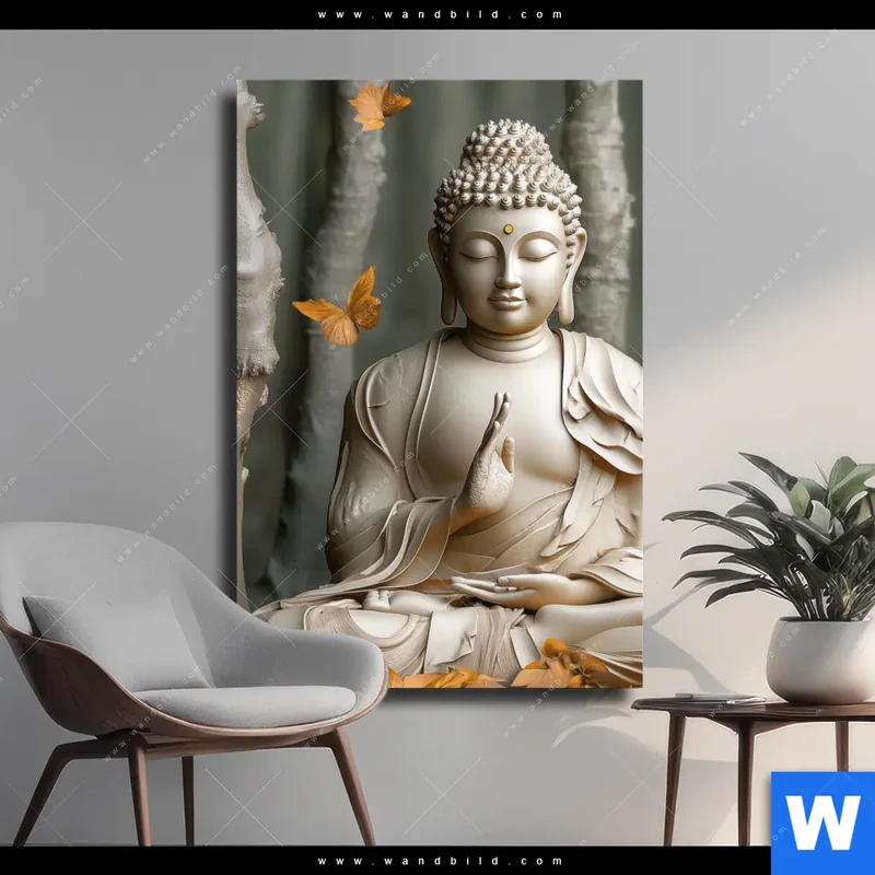 Leinwandbild | Buddha – Harmonie im Wald | Hochformat