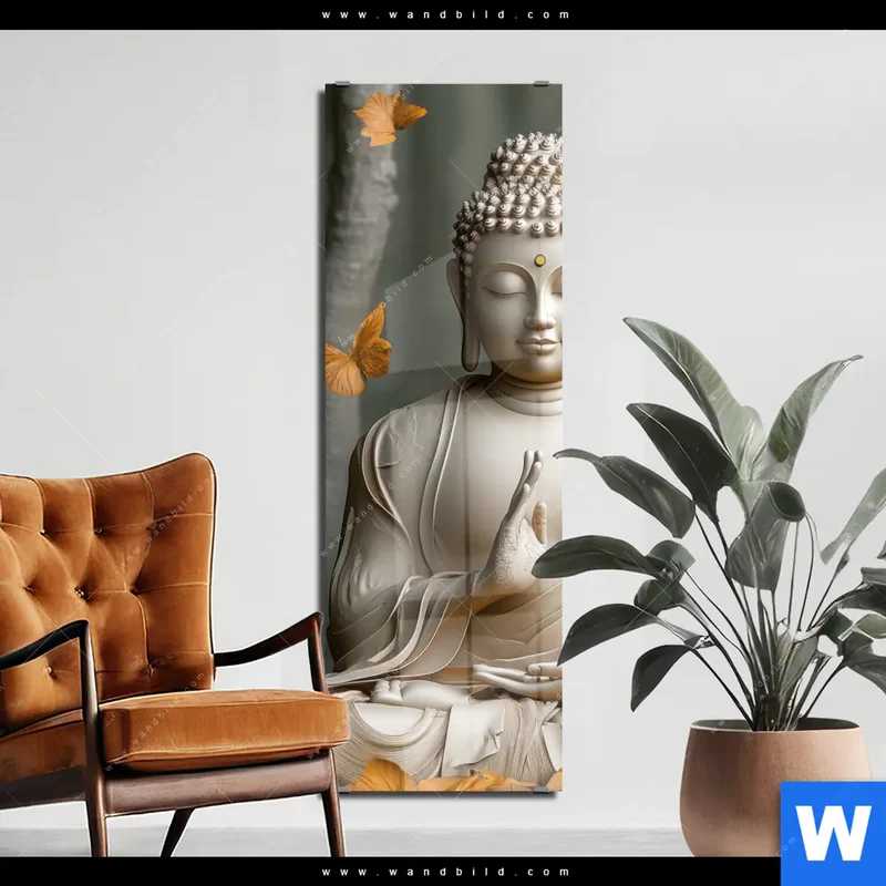 Acrylglasbild | Buddha – Harmonie im Wald | Schmal