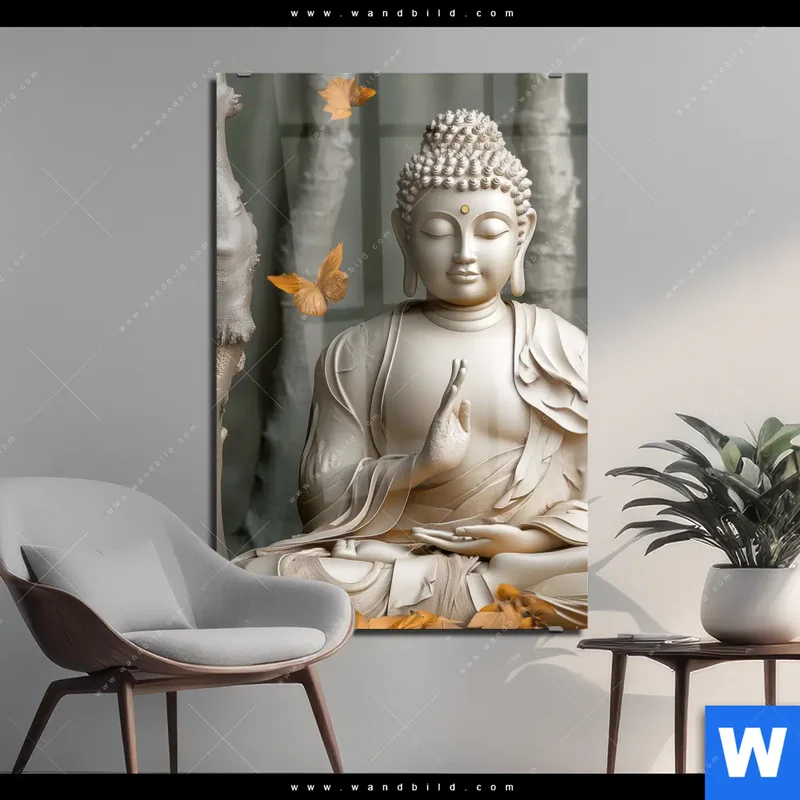 Acrylglasbild | Buddha – Harmonie im Wald | Hochformat
