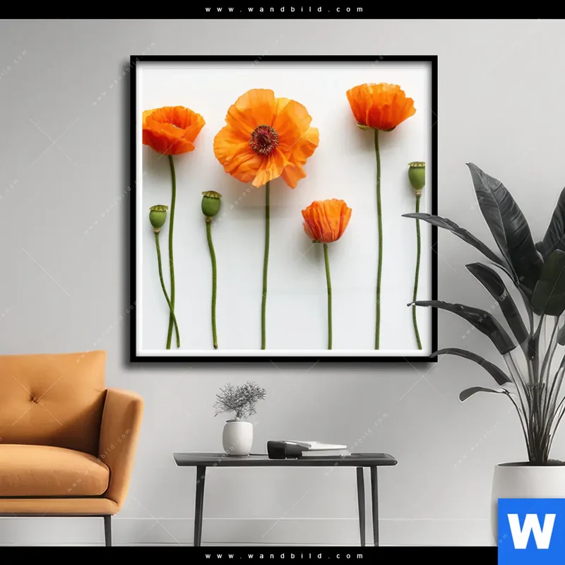 Poster | Mohnblumen in voller Blüte | Quadrat