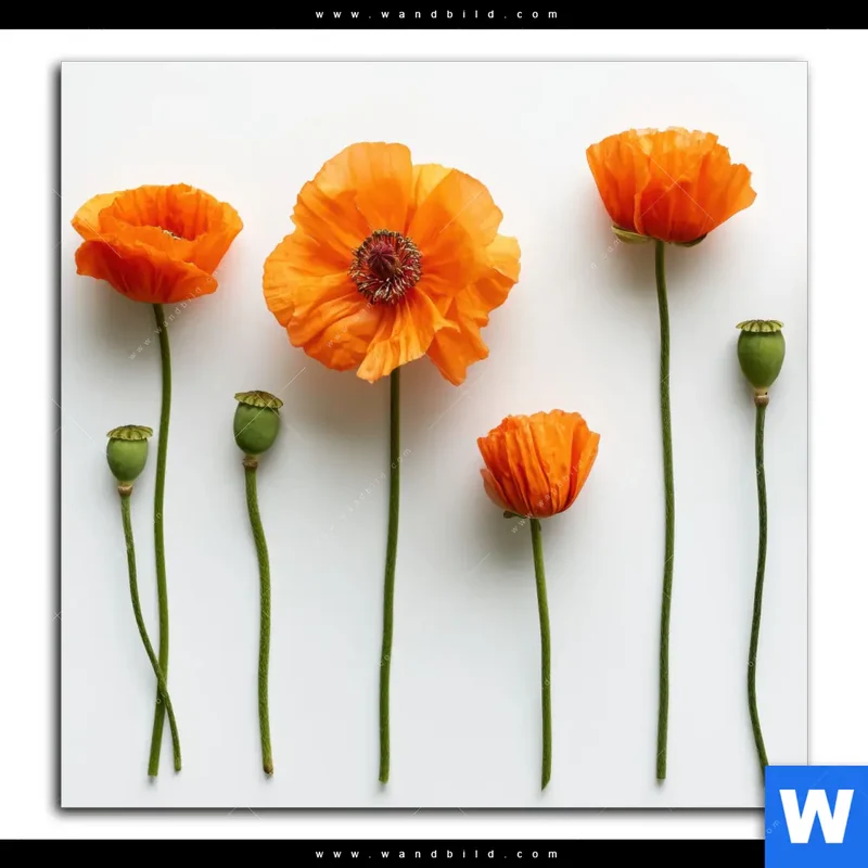 Acrylglasbild | Mohnblumen in voller Blüte | Quadrat