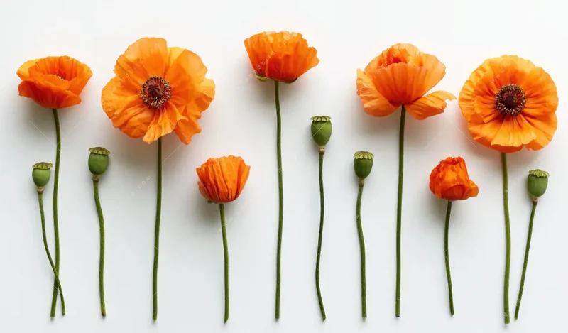 Acrylglasbild | Mohnblumen in voller Blüte | Quadrat