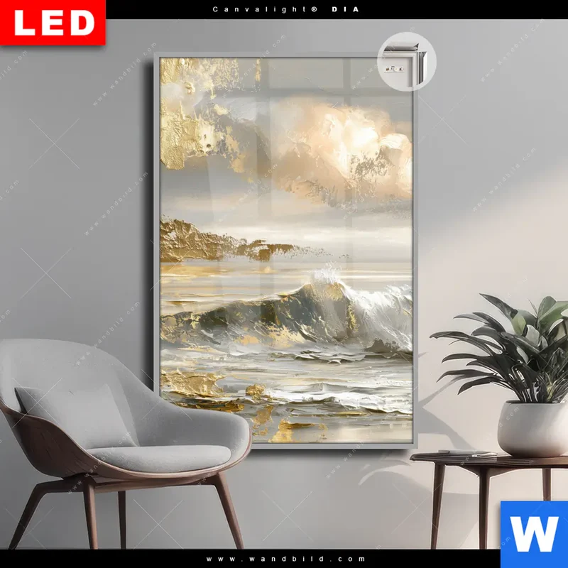 Leuchtbild Acrylglas Canvalight® DIA | Goldene Gezeiten | Hochformat