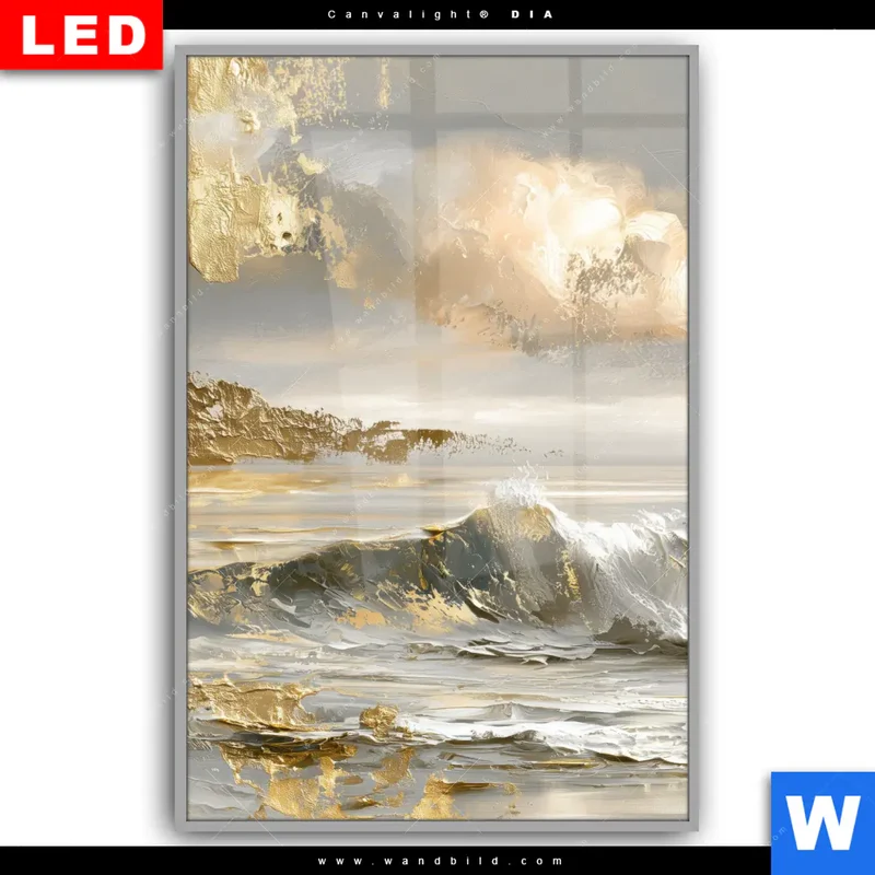 Leuchtbild Acrylglas Canvalight® DIA | Goldene Gezeiten | Hochformat