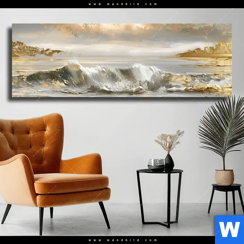 Leinwandbild | Goldene Gezeiten | Panorama