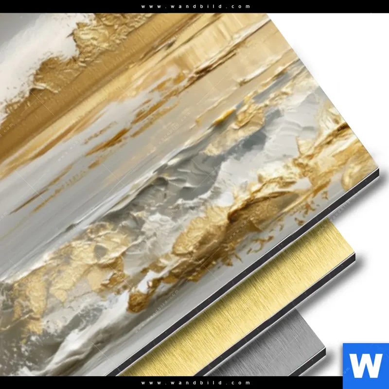 Aluminiumbild gebürstet | Goldene Gezeiten | Panorama