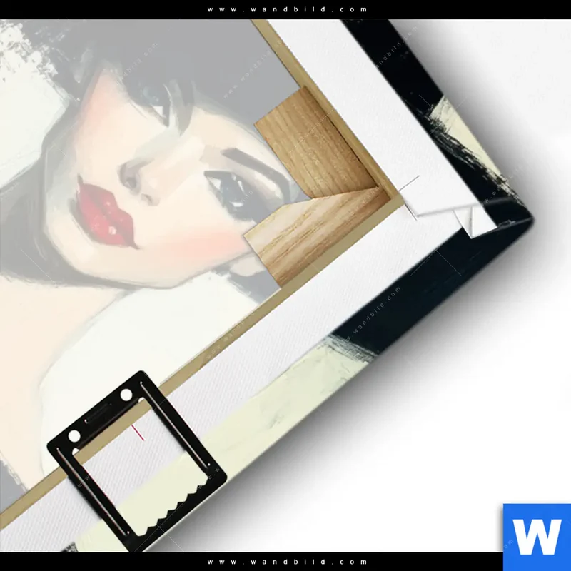 Leinwandbild | Dame mit roten Tulpen | Hochformat