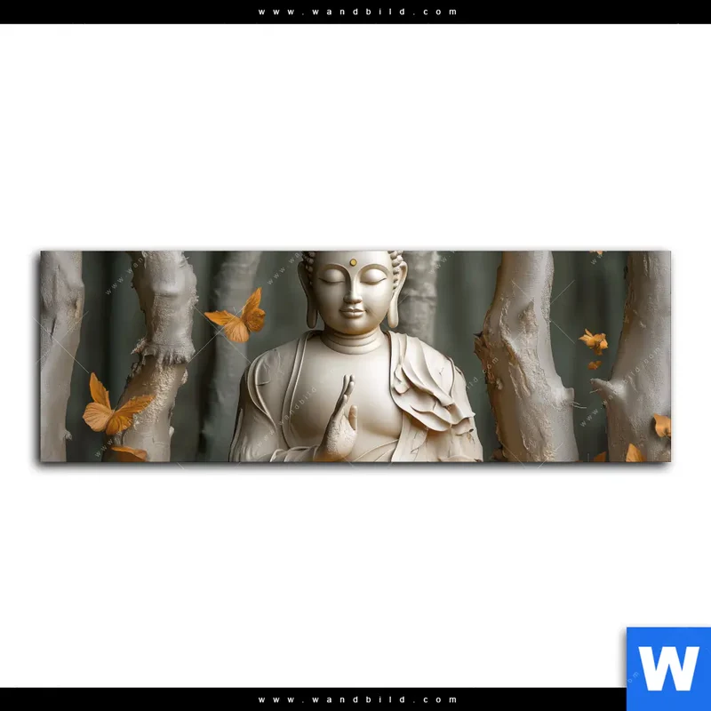 Acrylglasbild | Buddha – Harmonie im Wald | Panorama