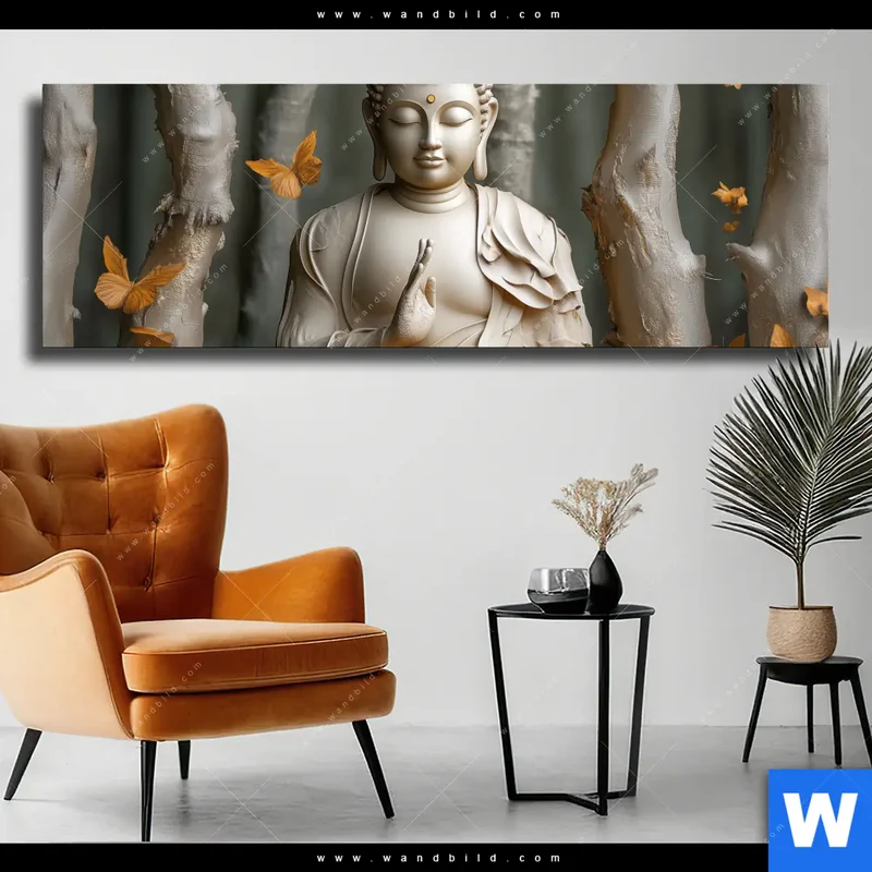 Leinwandbild | Buddha – Harmonie im Wald | Panorama