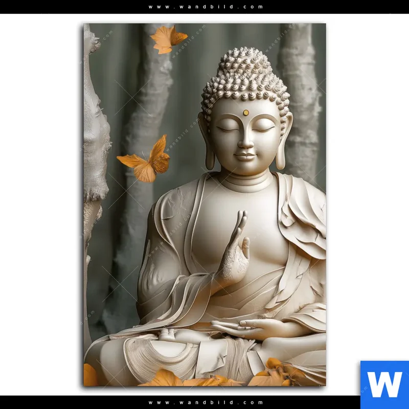Alu-Dibond Bild | Buddha – Harmonie im Wald | Hochformat