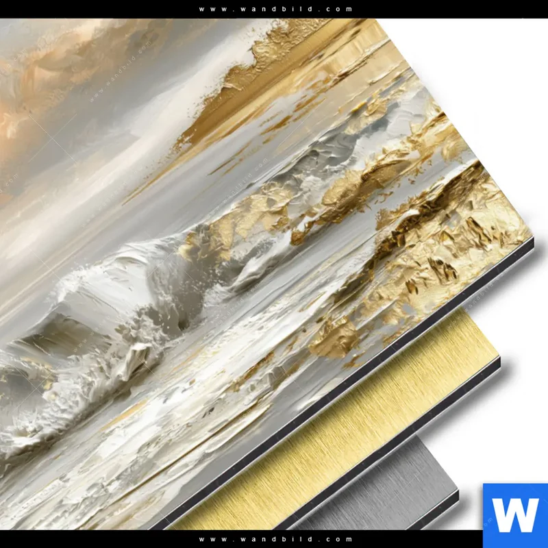 Aluminiumbild gebürstet | Goldene Gezeiten | Querformat