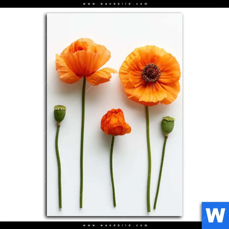 Leinwandbild | Mohnblumen in voller Blüte | Hochformat