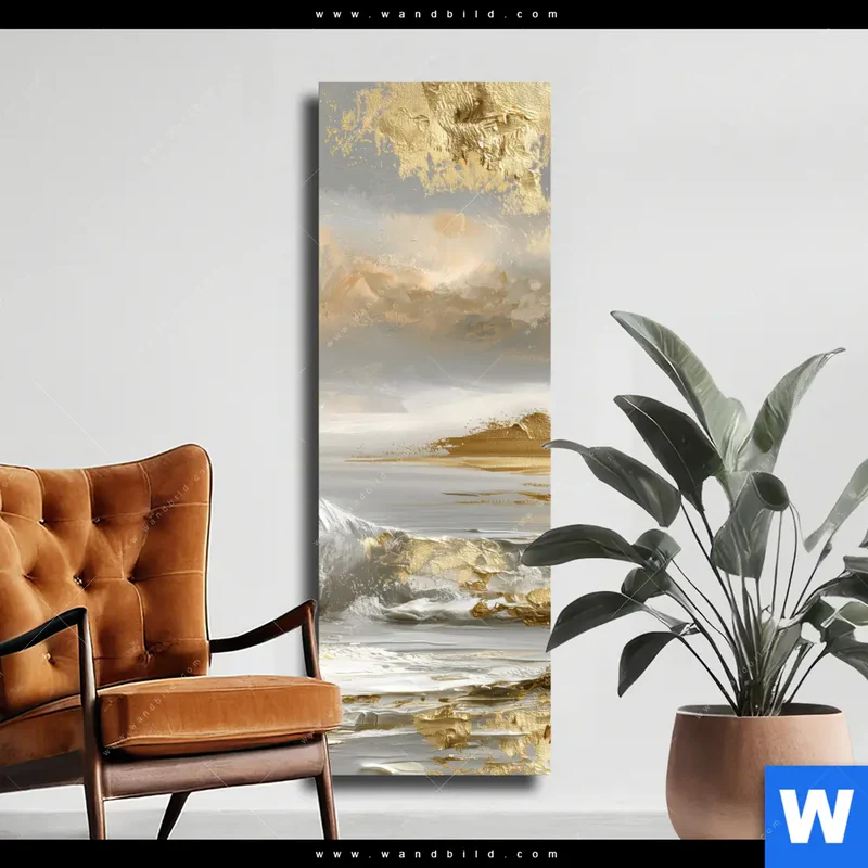 Leinwandbild | Goldene Gezeiten | Schmal