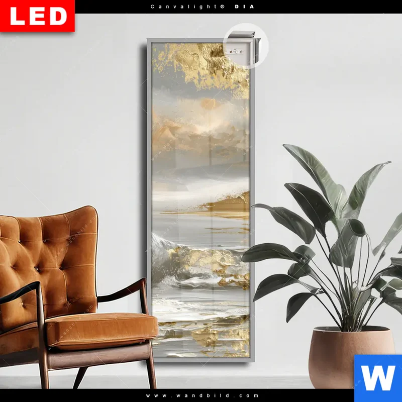 Leuchtbild Acrylglas Canvalight® DIA | Goldene Gezeiten | Schmal
