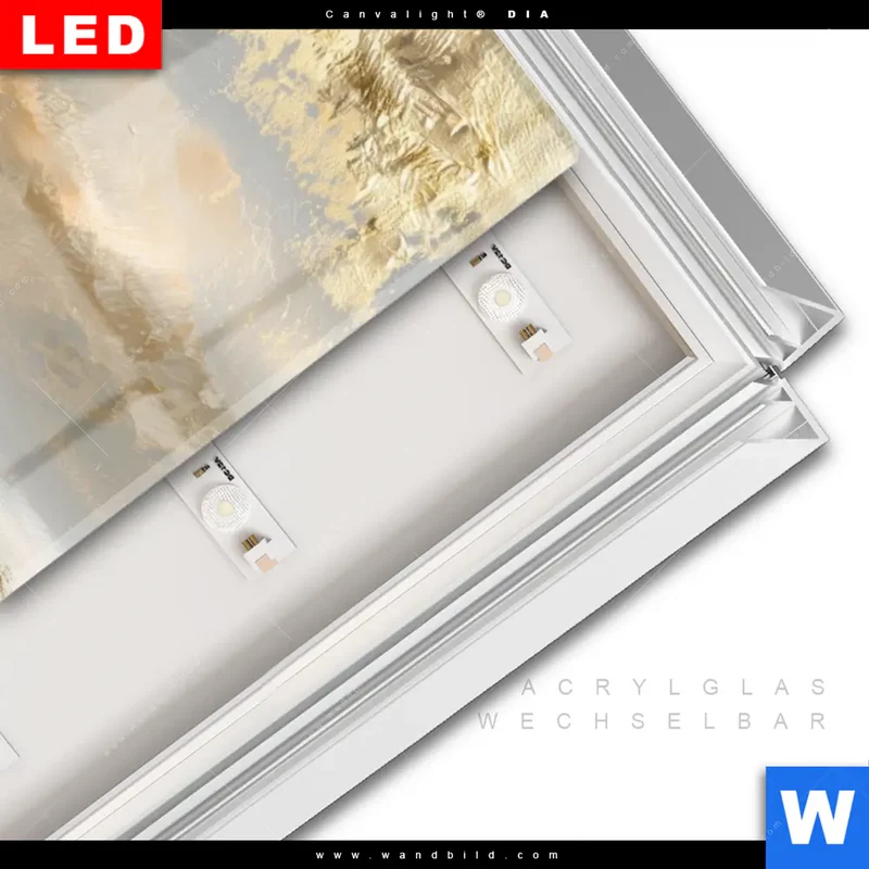 Leuchtbild Acrylglas Canvalight® DIA | Goldene Gezeiten | Schmal