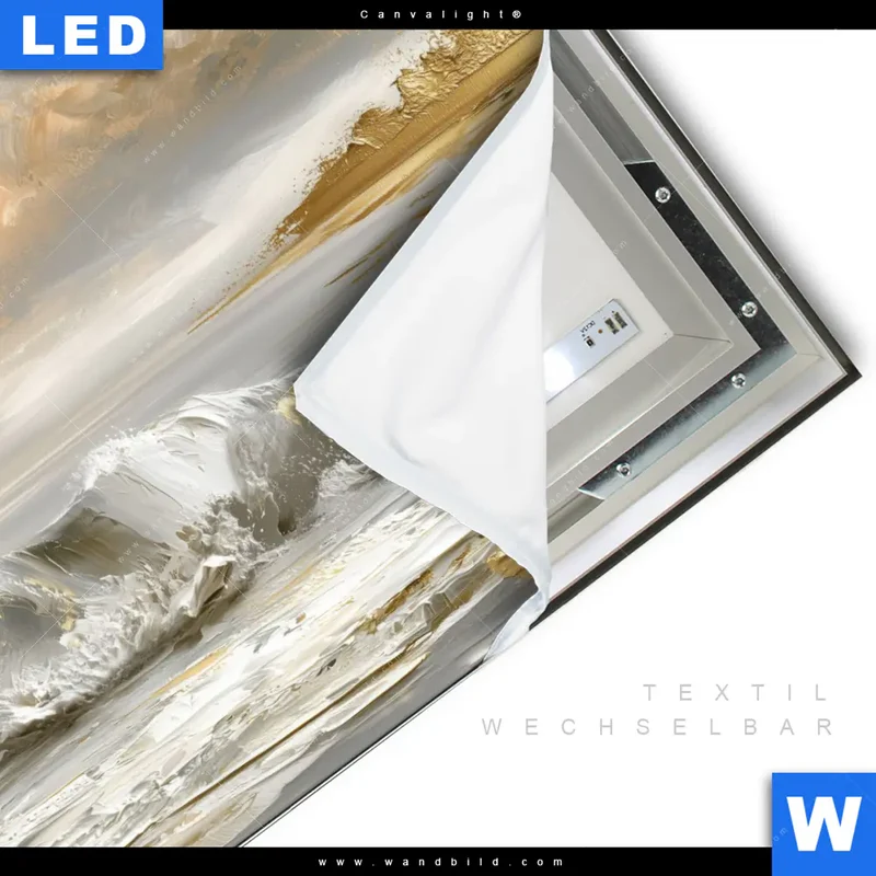 Canvalight® Leuchtbild | Goldene Gezeiten | Quadrat