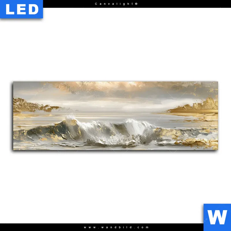 Canvalight® Leuchtbild | Goldene Gezeiten | Panorama